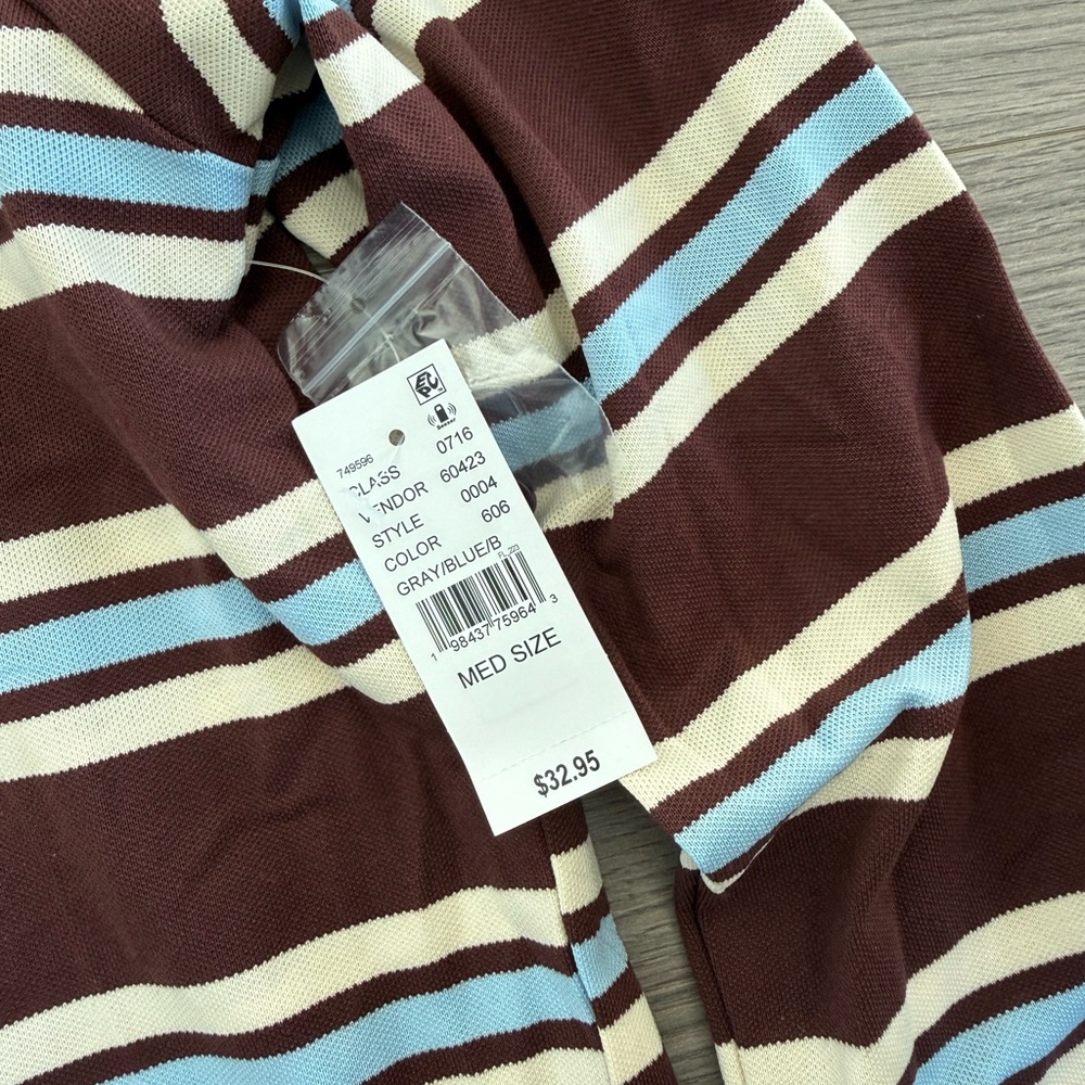 Pacsun Your Favorite Megan Striped Long Sleeve Polo Shirt - Picture 5 of 5